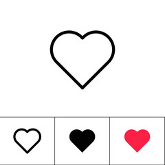 Heart vector icon, symbol of love and like.