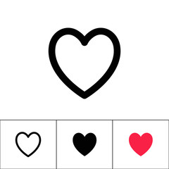 Heart vector icon, symbol of love and like.