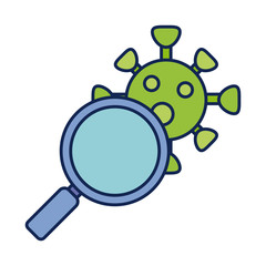 virion of coronavirus, line and fill style icon