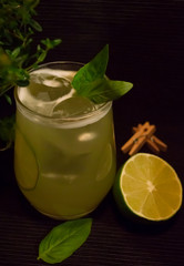 mojito cocktail with lime and mint