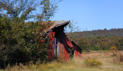 Autumn Years of Old Red Barn
