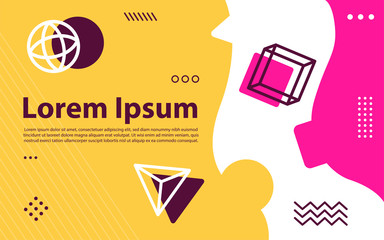 Modern memphis background with elements.