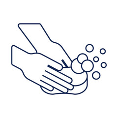 washing hands with water and soap, line style icon