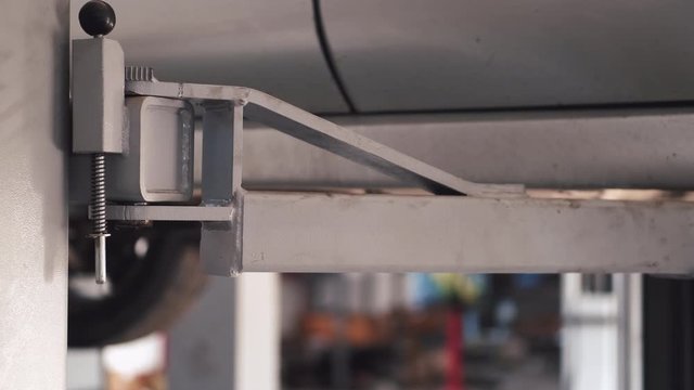 It is closeup. Construction is grey. It is made of iron.