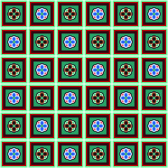 Asian ornament pattern for door, window, wall, fence