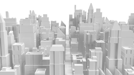  white 3d rendering  city building for property business content.