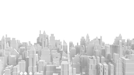  white 3d rendering  city building for property business content.