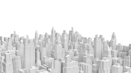 Fototapeta na wymiar white 3d rendering city building for property business content.