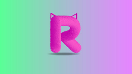 3d alphabet letter R with attractive colors