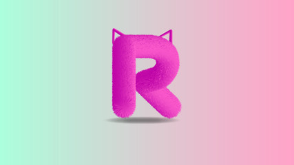 3d alphabet letter R with attractive colors