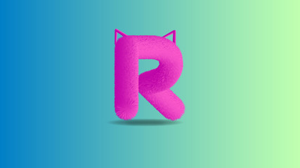 3d alphabet letter R with attractive colors