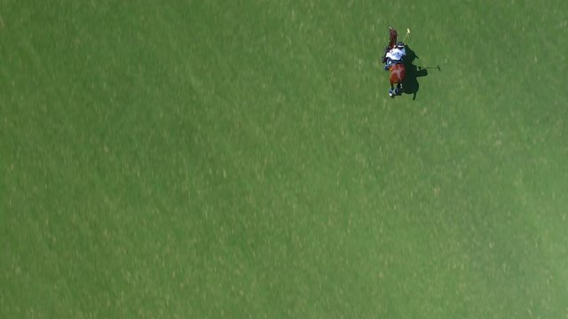 Polo player at full speed