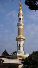 Fototapeta na wymiar minaret mosque in the city of Temanggung, Central Java, Indonesia. close up