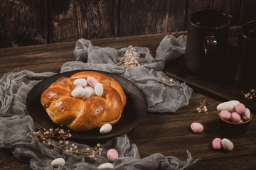 Easter folar with sugar almonds