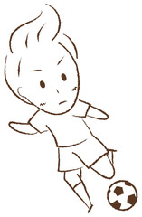 Boy playing football 