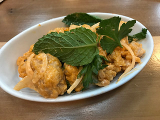 Fried Alligator Dish, with Mint and Parsley Served in New Orleans Restaurant