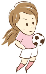 girl playing football 