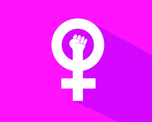 Fist hand, protest symbol. Power sign. Women's power. The concept of feminism
