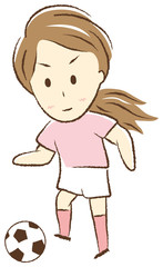 Girl playing football 