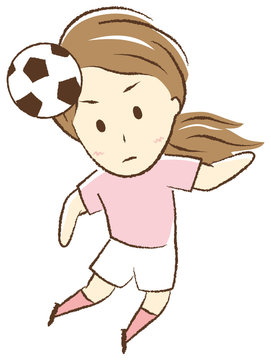 recommend clip art: Girl playing football "Heading the ball"