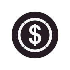 oil crash concept, money coin icon, silhouette style