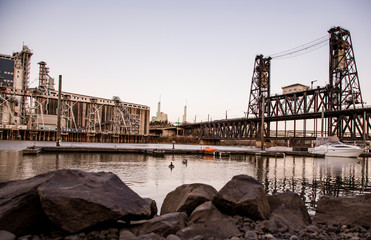 the bridge over the river