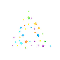 Rainbow Festive Confetti. Carnival Star Falling.