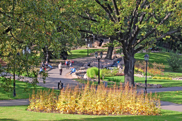 JULY 5, 2011 - RIGA, LATVIA: Beautiful Bastejkalns park view in summer day
