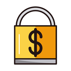 security protection money shopping or payment mobile banking line and fill icon