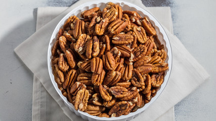 Bowl of fresh picked pecans
