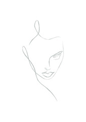 Fashion Girl: Continuous Line Seamless Hand-Drawn Illustration, Minimalist Single Line Drawing.