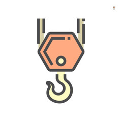 Crane hook icon, 64x64 perfect pixel and editable stroke.