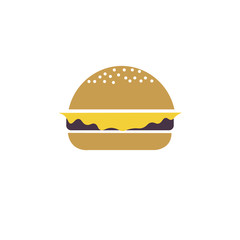 Ham burger flat design illustration