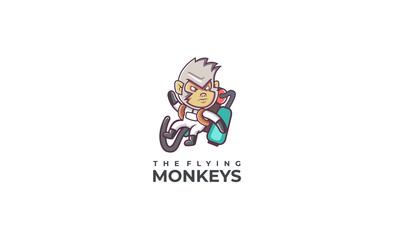 Fototapeta premium Astro Monkey Mascot Design