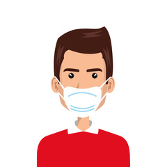 man using face mask isolated icon vector illustration design