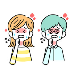 高熱で咳がでている男女