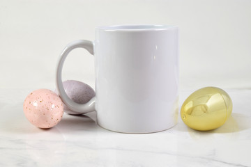 11 oz. Coffee Cup Mockup with Easter Eggs