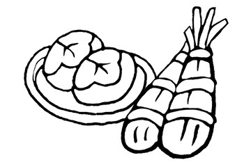 子供の日のお祝い・粽と柏餅の塗り絵