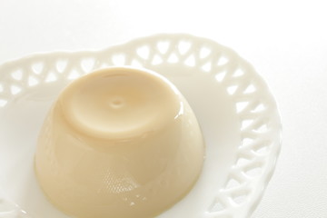 Homemade chestnut pudding with honey for gourmet dessert