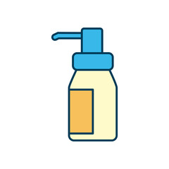 dosing bottle icon, line and fill style