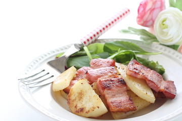 bacon and potato stir fried for comfort food