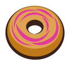 Donut vector set isolated . Donut collection. Sweet sugar icing donuts.
