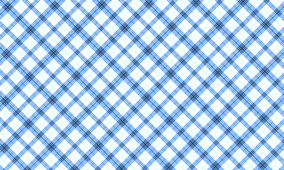 Blue & White Diagonal Checkered Seamless Pattern - Fabric - Background - Wallpaper