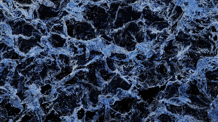 Water Splash to Air on Black Background. 3D Render Illustration
