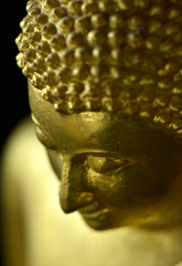 The face of the Buddha statue near