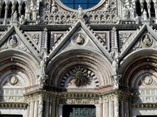 Fototapeta premium Siena, Italy, Cathedral, Facade Detail