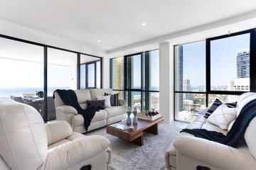 Lounge room with ocean views