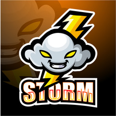 Storm cloud mascot esport logo design