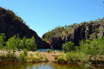 Obraz premium A view of Edith Falls and its surrounds at a remote area of the Northern Territory of Australia