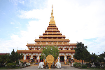  Nine floors stupa thai temple, a famous temple of Khon Kaen, Thailand  